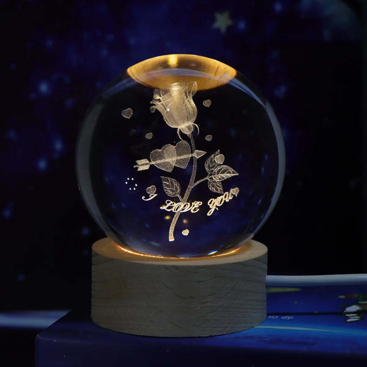 3D Galactic Crystal Lamp