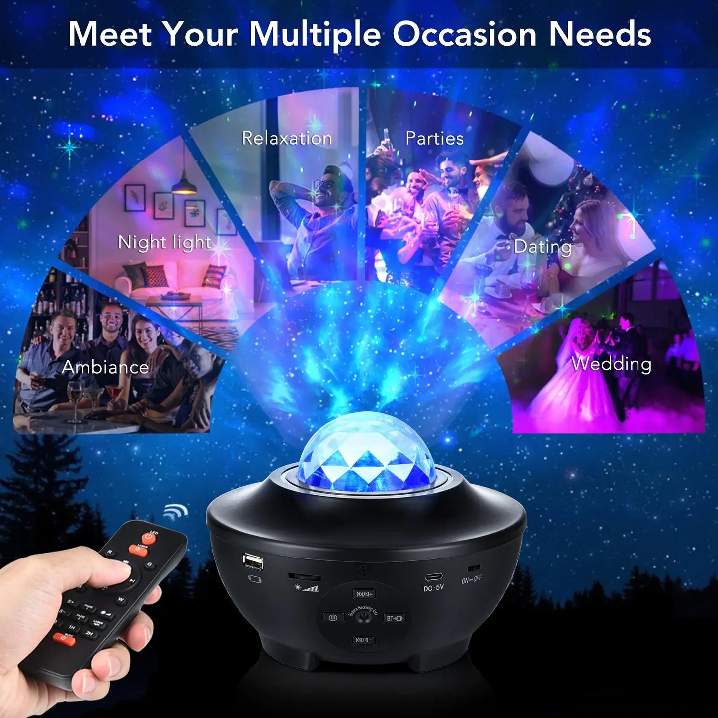 Black Galaxy Projector – 360° Star Light for Bedroom ModernoMarket