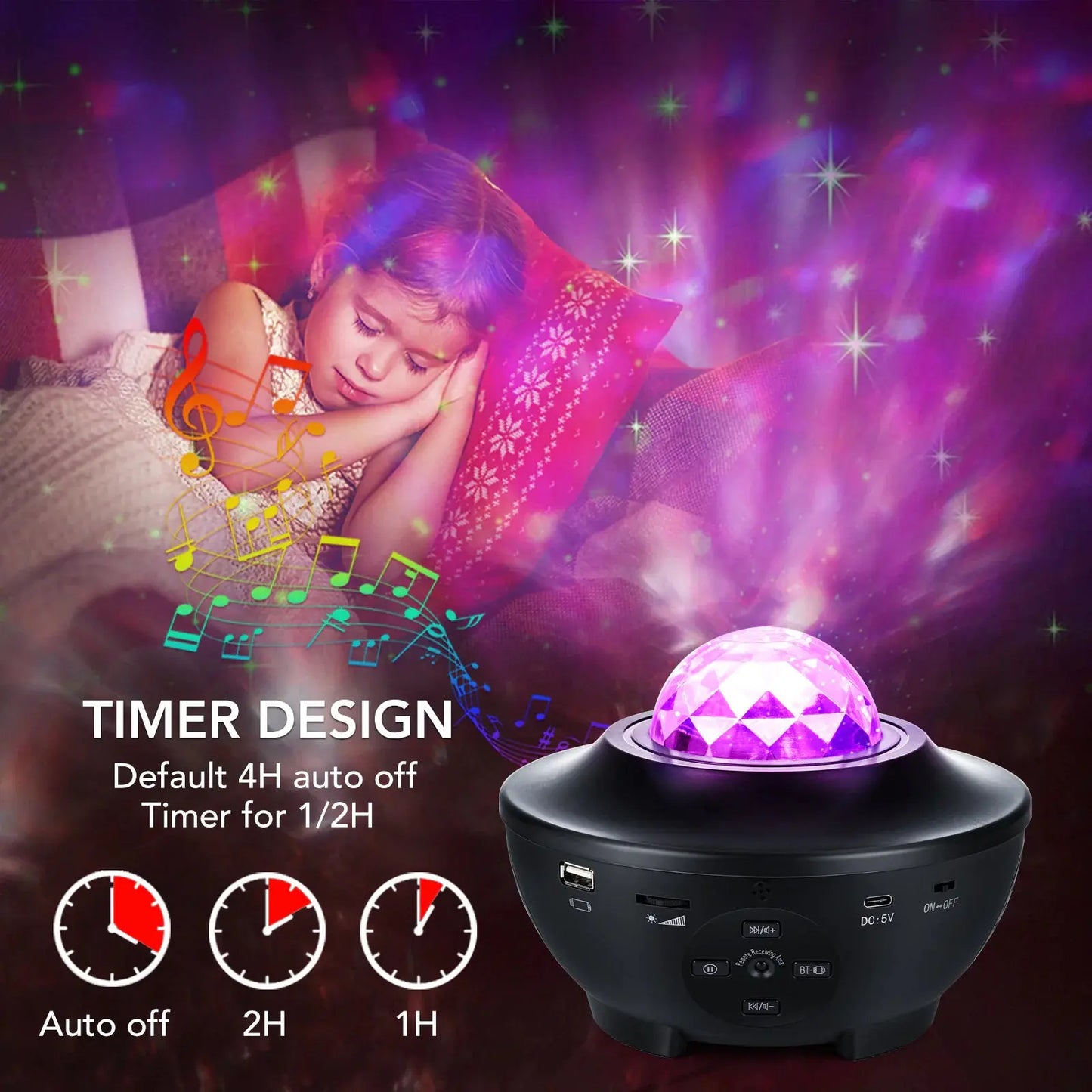 Black Galaxy Projector – 360° Star Light for Bedroom ModernoMarket