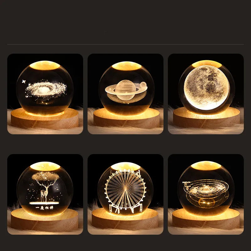 3D Galactic Crystal Lamp