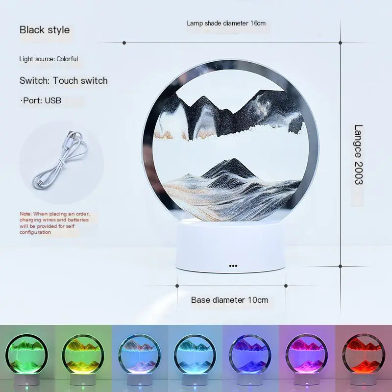 RGB LED Sandscape Table Lamp with Moving Sand Art ModernoMarket