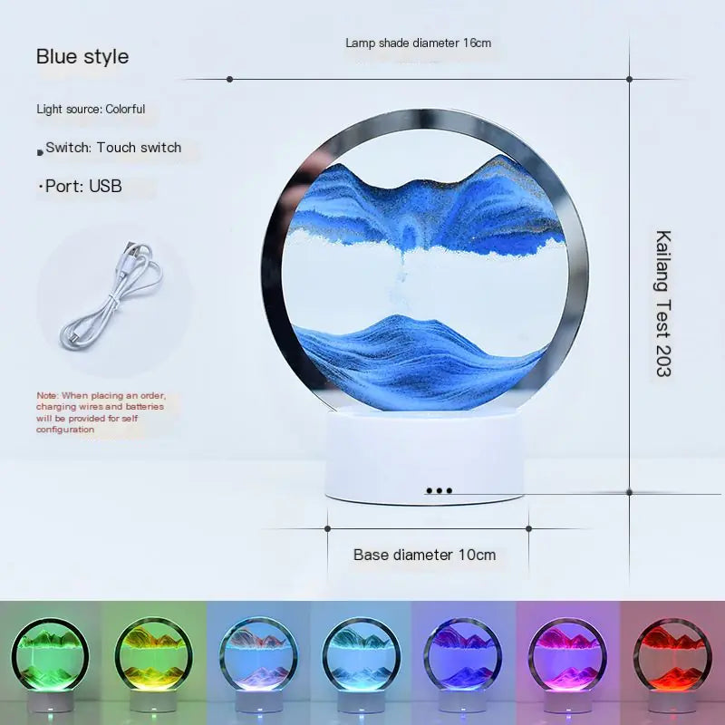 RGB LED Sandscape Table Lamp with Moving Sand Art ModernoMarket