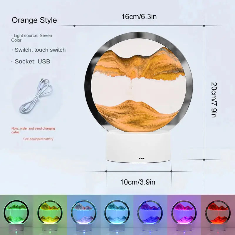 RGB LED Sandscape Table Lamp with Moving Sand Art ModernoMarket