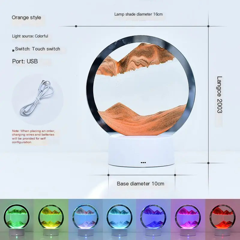 RGB LED Sandscape Table Lamp with Moving Sand Art ModernoMarket