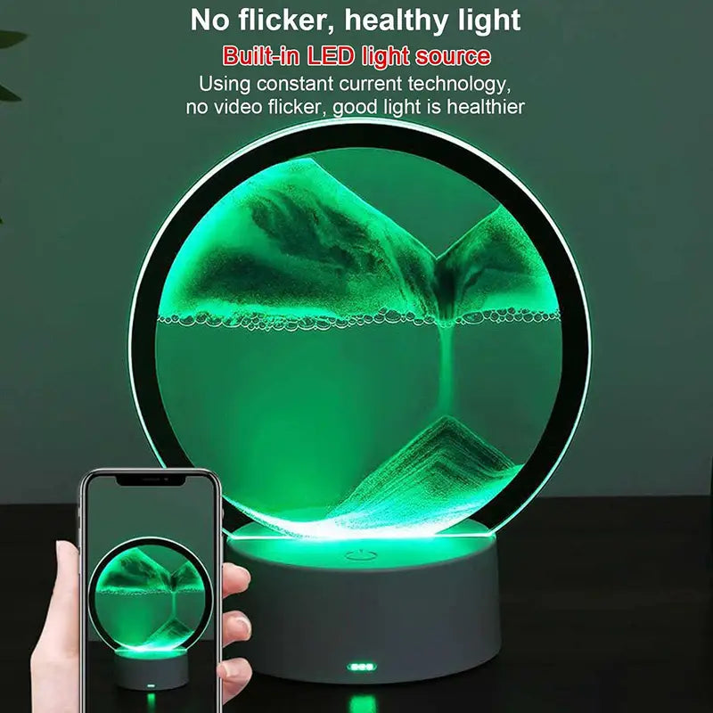 RGB LED Sandscape Table Lamp with Moving Sand Art ModernoMarket