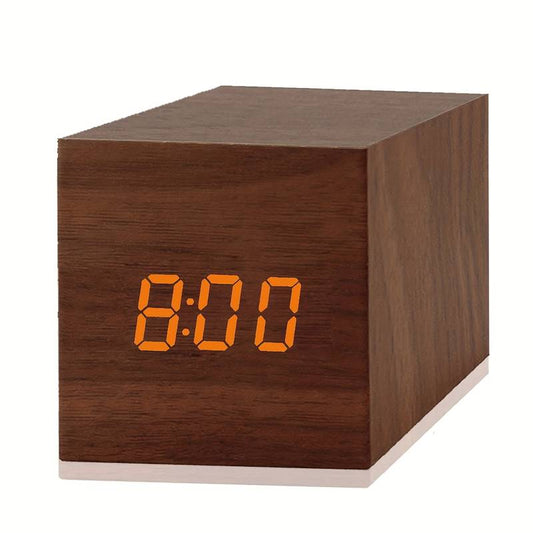 Wooden LED Digital Alarm Clock – Modern Minimalist Design
